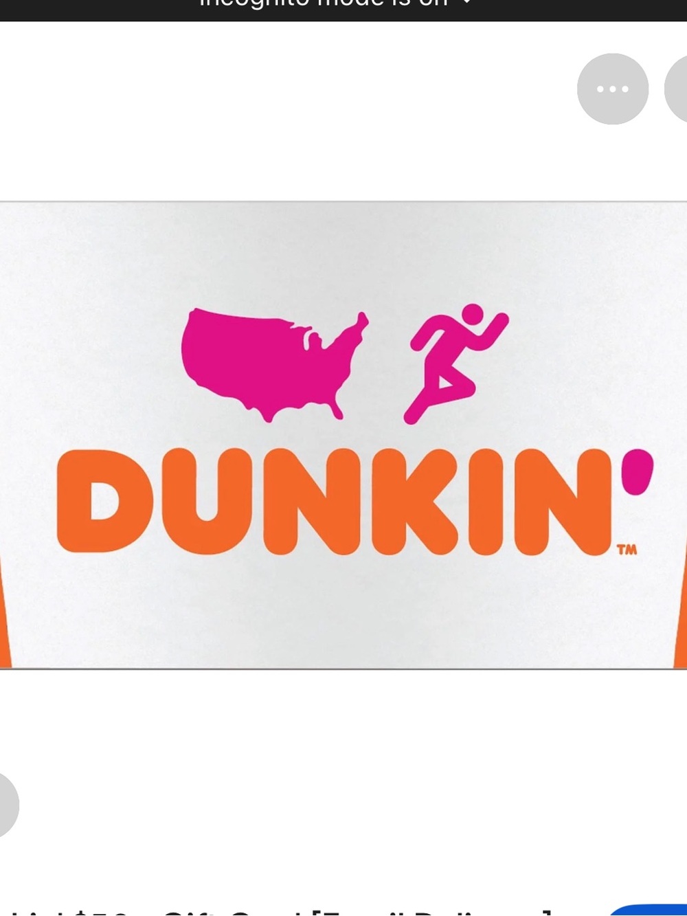 Free Shipping & Dunkin GC $5